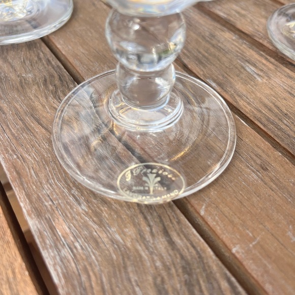 Vintage J Preziosi "Lavorato a Mano" Wine Glasses Gold Band Rim Set of 4 Italy - Picture 11 of 13